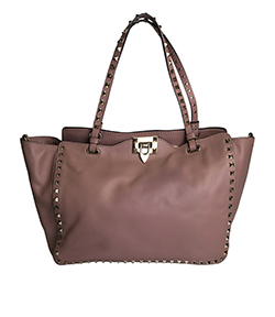 Rockstud Small Tote, Calf Leather, Rose Pink, BLL970BOLO, DB, 3*